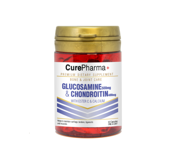 CurePharma CPJ03 Glucosamine 500mg & Chondroitin 400mg + Ester C & Calcium Capsule