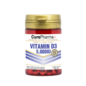 CurePharma Vitamin D3 5000IU - High strengh Pharmaceutical grade Softgel capsules